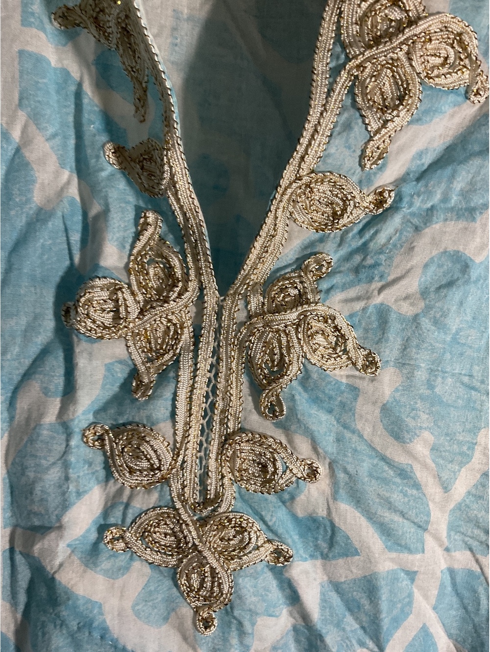 Roberta Roller Rabbit Blue and White Embroidered Tunic Dress - Picture 6 of 11